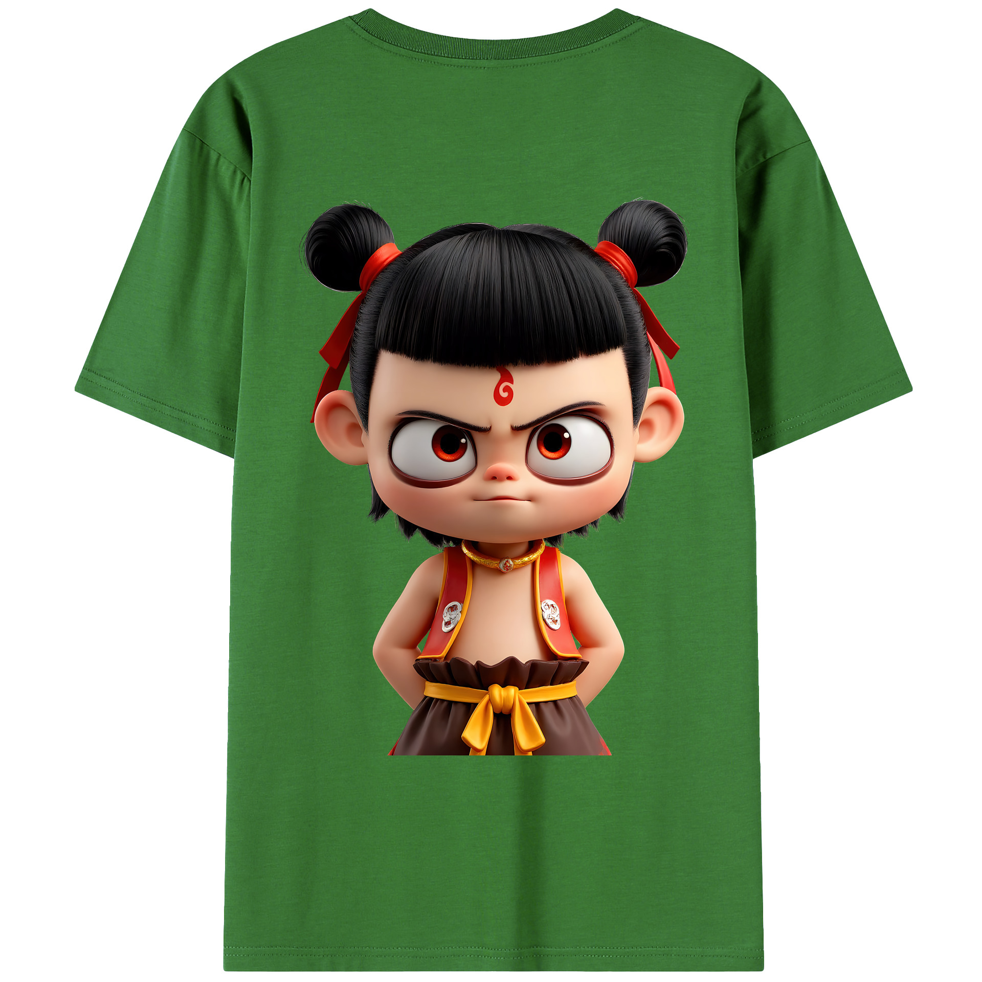 （画像用） Ne Zha 2 ナタ 魔童の大暴れ レディース半袖Tシャツ(バックプリント)